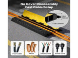 Cable Protector Ramp, 9,979 kg/axle Capacity, 2 Channel Heavy Duty Rubber Cord Hose Wire Cover, 55 x V952-SKCDLBHPD2CXPE7OK001V0
