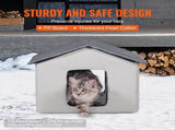 Heated Cat House, Outdoor Kitty Shelter with Timer, 600D Oxford Cloth Foldable Cat Shelter with V952-FWSBYMBHSNJBYZ78WV3