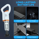 Compact Cordless Vacuum Cleaner with High-Power , ABS, White - Portable Car and Home Use V1366-AZ2-W-17528