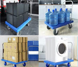 300kg Foldable Warehouse Platform Trolley Truck Dolly Platform Cart Swivel Wheels Moving Cart V324-CS-BN7007-300
