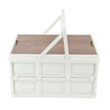 Camp Box Outdoor Camping Portable Storage Box with Handle Removable Foldable Camping Portable Wooden V1294-YM0706-3117230134011