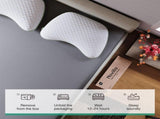 Tencel Side Sleeper Pillow for Neck and Shoulder Pain, Curved Crescent Design with Adjustable V1107-115-77058