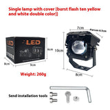 Motorcycle LED Pods Auxiliary Driving Fog Lights Whiteyellow LED Spotlight Projector Work Light V1192-AZ-W-3365