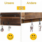 7-Hook Wall Mounted Wooden Key Holder with Storage Tray, 30 cm, for Hallway Corridor Bedroom & V1188-MS-325-0190