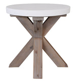 Stony 50cm Round Lamp Table with Concrete Top - White V315-V-CHAR-010