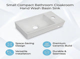 Small Compact Bathroom Cloakroom Hand Wash Basin Sink Ceramic Wall Hung V63-952321