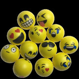 12 EMOJI FACE STRESS BALLS Hand Relief Squeeze Tension Reliever Soft Smiley 70mm V563-EMOJI-STRESSBALLS-1PK
