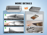 6 Pack Hotel Pans, Full Size Anti-Jam Steam 0.8mm Thick Stainless Steel Restaurant Steam Table V952-11QCCPWG6YCSQE87TV0