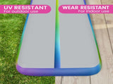 Powertrain Airtrack 20cm Thick 4m x 1m Inflatable Gymnastics Tumbling Mat Air Track - Rainbow IFM-0401-RB