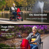 EQUIPMED VentureCruise Mobility Scooter, S-XXL comfortable size for all riders, 30km Max Range, V219-HELMBUEQ5RDA