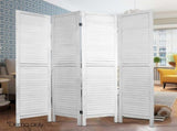 Artiss 4 Panel Room Divider Screen 163x170cm Louver White RD-B-0539-4P-WH