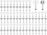 100 Pcs Translucent Retractable Badge Reels Round ID Badge Holders Nursing Name Reels with Swivel V1258-DP02-C-3171