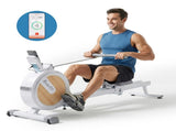 Everfit Rowing Machine for Home Magnetic Rowing Machine App Compatible Quiet Exercise Equipment ROWING-C-MAG-16L-DT-WH
