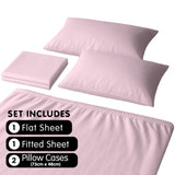 4pc 1000 Thread Count Cotton Rich King Bed Sheet Gift Pack CVC Microfibre Blend in Pink CVC-10KS-PK