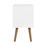 Artiss Bedside Table 2 Drawers - BONDS White FURNI-E-SCAN-BS03-WHBK