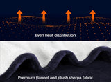 Giselle Electric Throw Rug Heated Blanket Fleece Charcoal EB-C-THROW-RUG-DS-CHR