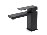 Matt Black Square Basin Counter Flick Mixer Tap Bathroom Vanity Faucet Outlet V1233-KSQ103B