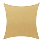 3 x 3 m Square HDPE Shade Sail - Beige Breathable Outdoor Sun Shade Canopy with Reinforced Edges and V888-ELOSUNG57604