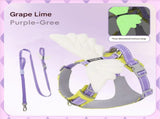 Adorable Angel Wings Dog Harness with Glowing 3D Luminous Design, Breathable No-Pull Walking Vest V1341-ZY-JYUCYZRL-PURPLEHARNESSLEASHSET-L