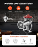 VEVOR Manual Meat Grinder, 304 Stainless Steel Hand Meat Grinder with Steel Table Clamp, Meat Mincer V952-BXGSDJRJYS30TU4B1V0