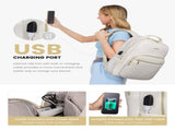 Stylish Laptop Backpack for Women Large Capacity 27L Computer Bag with 15.6 Inch Compartment, USB V1107-CS-XSBJBBBB