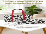 Mahjong Game Set, 166 Blue Tiles , 4 All-in-One Color Rack/Pushers & Drawstring Bag, Complete V1107-133-92916