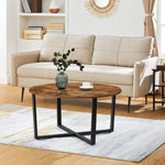 Round Coffee Table Rustic Brown and Black V178-11529