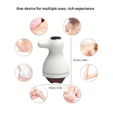 Portable Electric Massager, USB Rechargeable, 3-Head Fat-Pushing Massager with Red Light Heat for V1385-AMQ-WU-905-001
