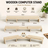 CARLA HOME Dual Monitor Stand Riser, Adjustable Length and Angle, Beige V178-36579