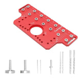 2-in-1 Cabinet Door Drilling Locator Template for Hinge and Handle Installation, Alloy Woodworking V1341-ZY-59PA4MXW-A