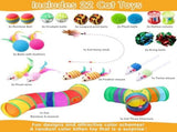 22pcs Cat Kitten Toys Set with 2 Collapsible Cat Tunnel and 20 Interactive Kitty Feather Toy,Fluffy V1369-AZ3-W-22249