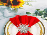 Bling Metallic Napkin Rings Set of 12, Elegant Alloy Diamond Snowflake Napkins Ring Decor Gifts for V1370-AZ4-00614