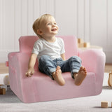 Baby Chair Foldable 2-in-1 Comfy Baby Lounger Couch Kids Sofa Pink V952-ETSF6354652I6PHIKV0