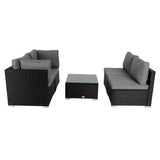 Outdoor Modular Lounge Sofa Bondi-Black V264-OTF-507S-BLK