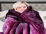 Laura Hill 800-GSM Mink Blanket Queen Size Double-Sided Soft Plush Bed Faux Throw Rug Purple MNKHV-MV