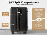 Wanderlite 28" Trunk Luggage Suitcase Travel 5 Wheels Type-C Port TSA Black LUG-ABS-TRUK-28-BK