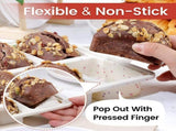 Mini Loaf Pans, Metal Reinforced Frame Silicone Bread Pans 8 Cavities Nonstick for Baking Cornbread, V1259-DP01-A-4497