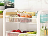 Rolling Storage Cart Layered Storage Shelves Multi Functional Movable Snack Vegetable Baskets V1294-YM0710-3117230289911