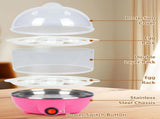 Electric Egg Cooker 14 Egg Capacity Double Layer with Timer Automatic Shut-Off 350W Multifunctional V1258-DP02-BOL-393
