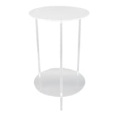 Clear Acrylic Side Table 2 Tier Round Top Nightstand Small Modern End Table for Living Room Bedroom V1294-YM0901-3116240009311