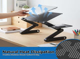 Artiss Laptop Stand Aluminium Computer Riser Foldable Lap Desk Bed Table Black LA-STAND-FOLD-BK