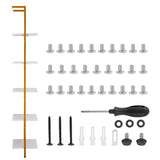 VEVOR Industrial Square Pipe Shelf 5 Tier 40x30x178cm Wall-Mount Gold White V952-JSGZWJFGHMBJKXPV1V0