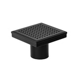 15x15cm Square Shower Drain with Grid Pattern Grate Matte Black 304SS, CUPC Certified with Hair V63-955601