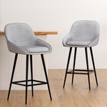 Artiss 4x Bar Stools Upholstered Stool Counter Seat Kitchen Dining Chairs BA-TW-8089-GYX4