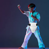 Men's White PU Groin Guard Protective Gear for Boxing Martial Arts Sports Safety V1370-AZ4-11835