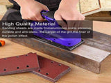 80 pieces - Sanding sheets - Sandpaper set - 40/60/80/120/180/240/320/400 grit - rectangular flocked V1188-NK-BOL-390