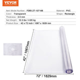 Plastic Table Cover, 42 x 72 Inch 2.0 mm Thick Clear Table Protector, Rectangle PVC Desk Mat, V952-ZFXPVCZB42X7FCC6CV0