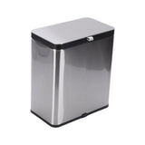 8L Stainless Steel Trash Can Square Design Wall-Mounted Kitchen Garbage Bin with Slide Lid for Home V1294-YM0901-3111250192611