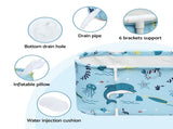 Weisshorn Foldable Bathtub PVC Spa Bucket Inflatable Cushion 114x62cm Blue FB-PVC-120-BL