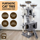 Furtastic 170cm Cat Tree Scratching Post - Silver Grey CAT-EJT-361-SGY